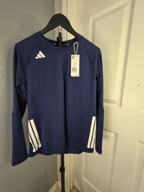 adidas Women's HILO Long Sleeve Volleyball Jersey - Navy Blue/White - Size L -